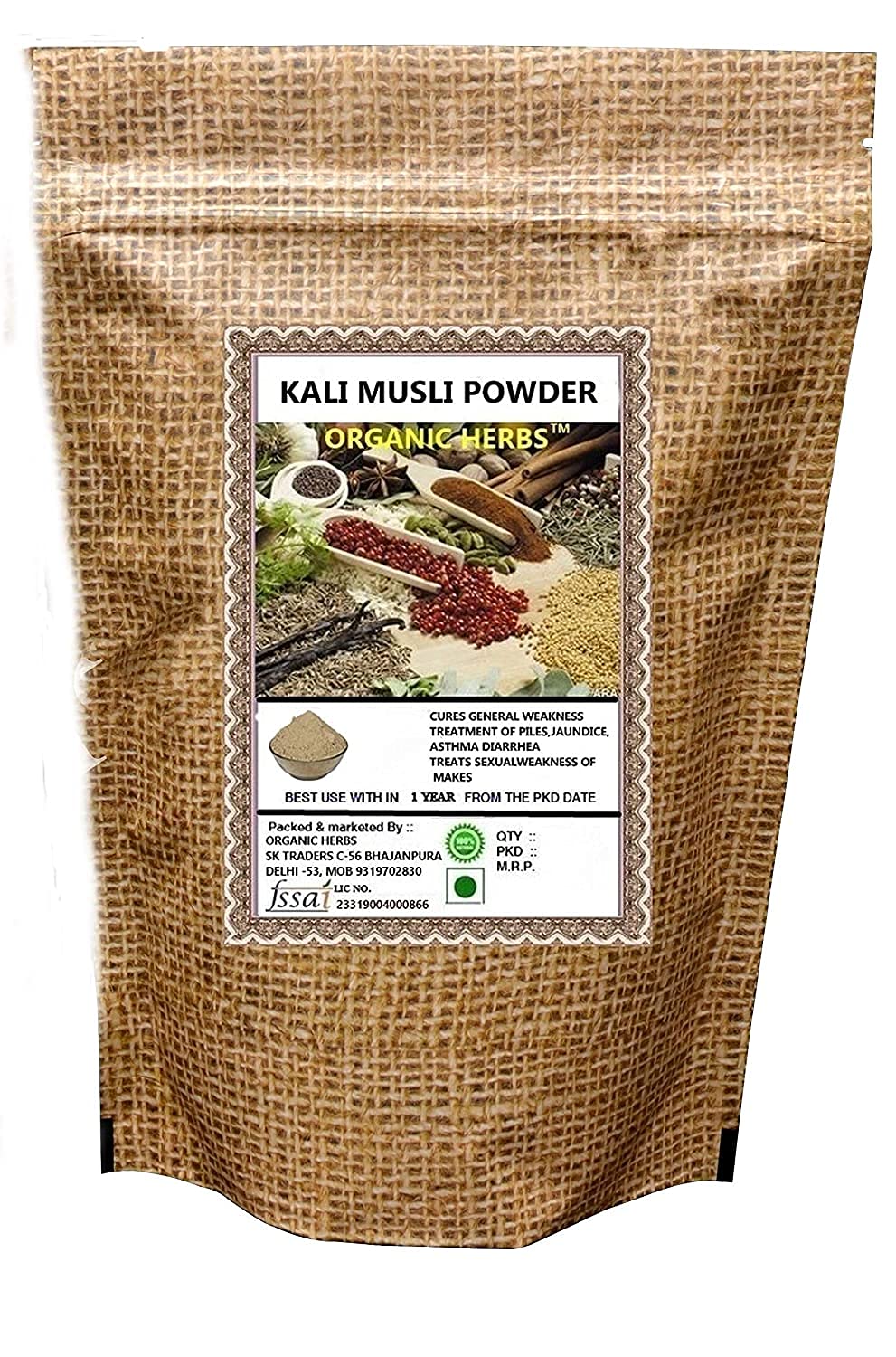Admart Organic Herbs Black Musli (Kali Musli) Powder 100g - görsel 1