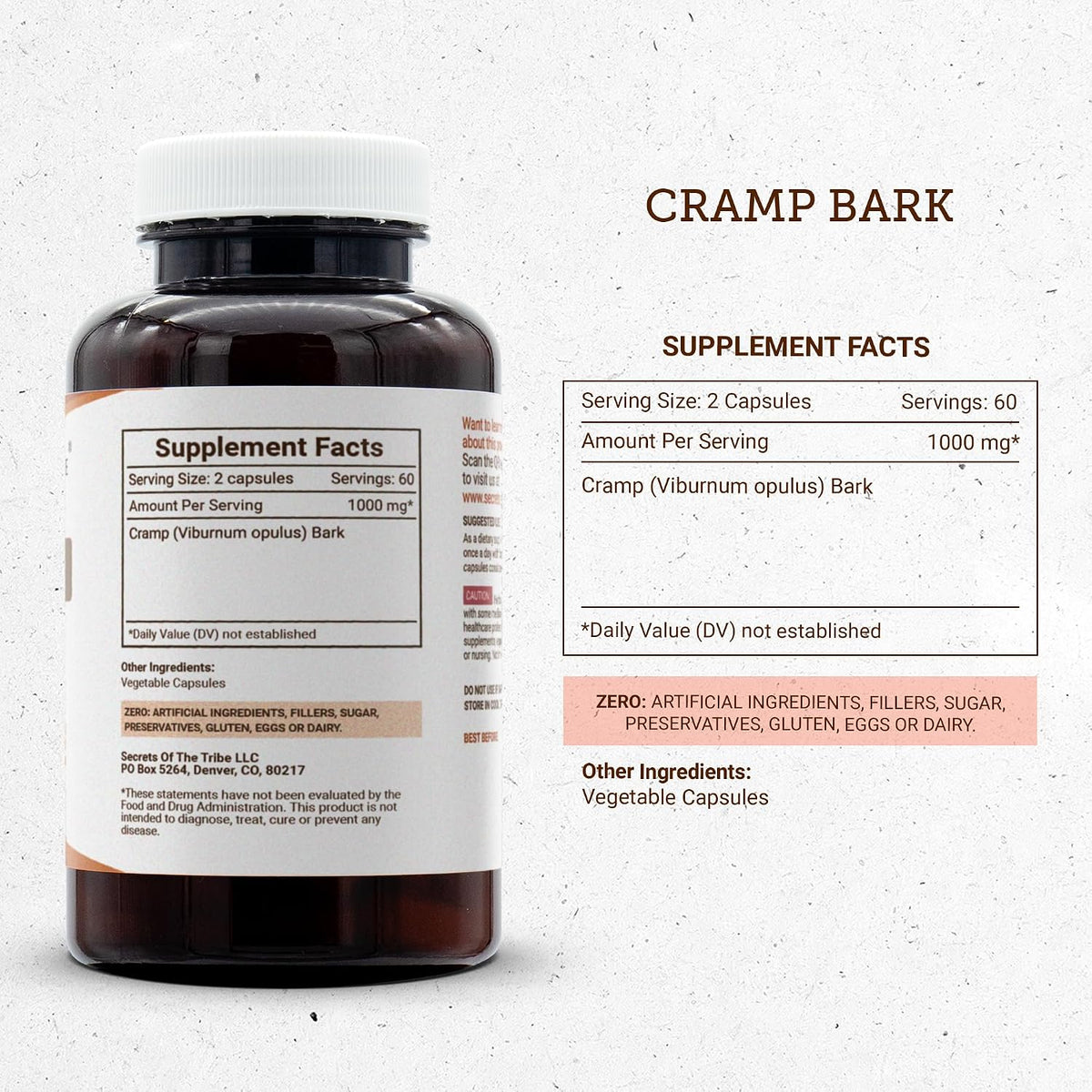 Secrets of the Tribe Cramp Bark 120 Capsules - görsel 3