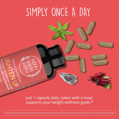 Happy Healthy Hippie GLP-1 Supplement with Metabolaid & Chromium – Appetite Control for Women – 30 Vegan Capsules