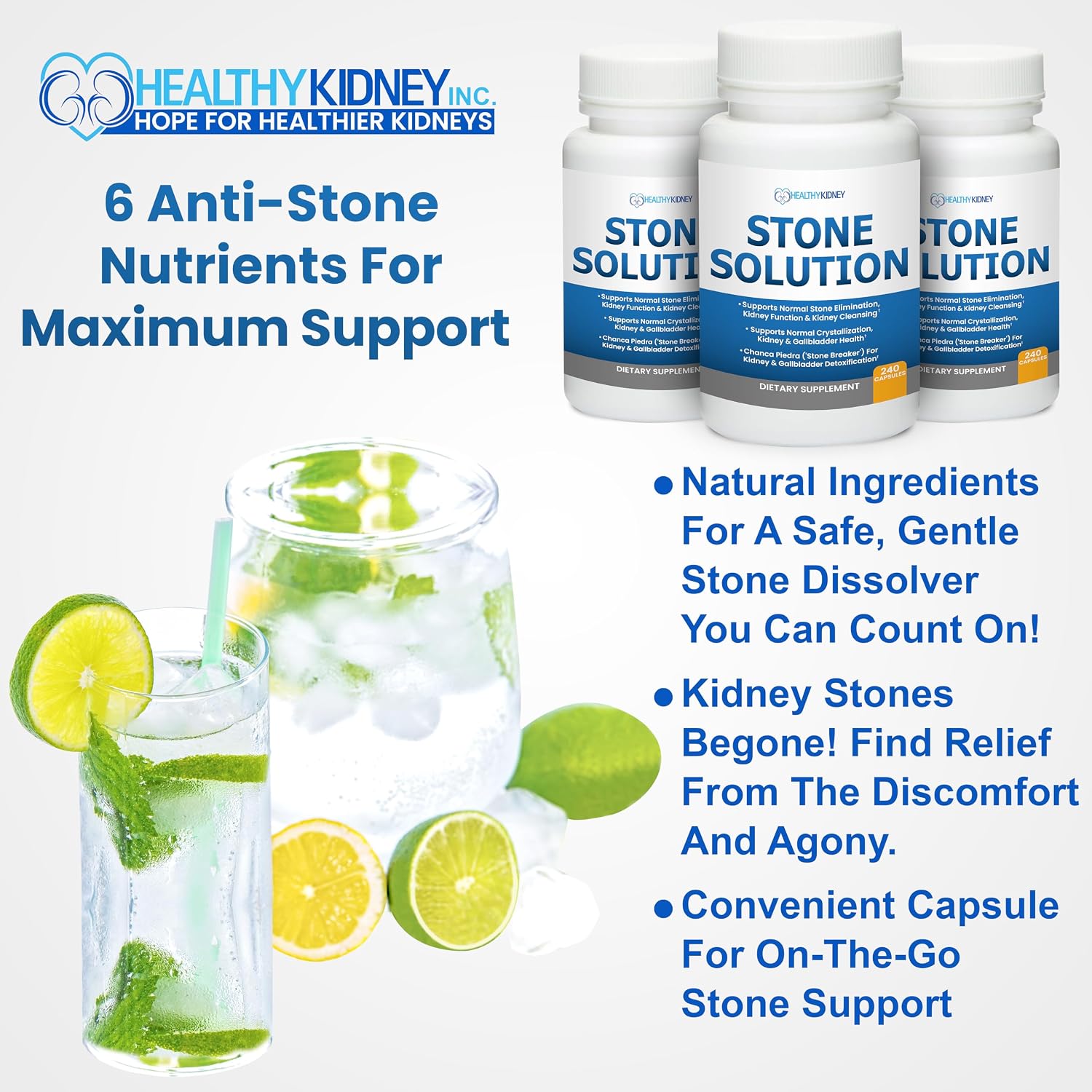 Stone Solution Capsules – Natural Kidney Stone Support, Cleanser & Flush (60 Servings) - görsel 8