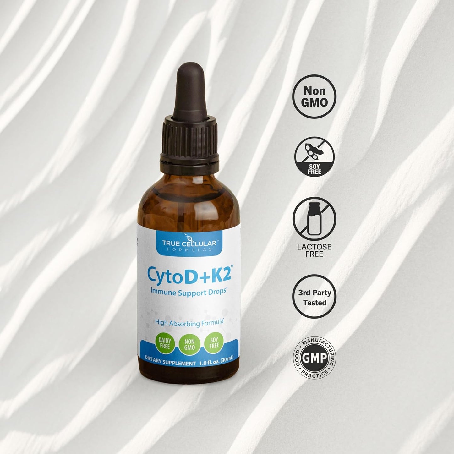 True Cellular Formulae Vitamin D3 2200 IU + K2 MK-7 Liquid Drops - görsel 4