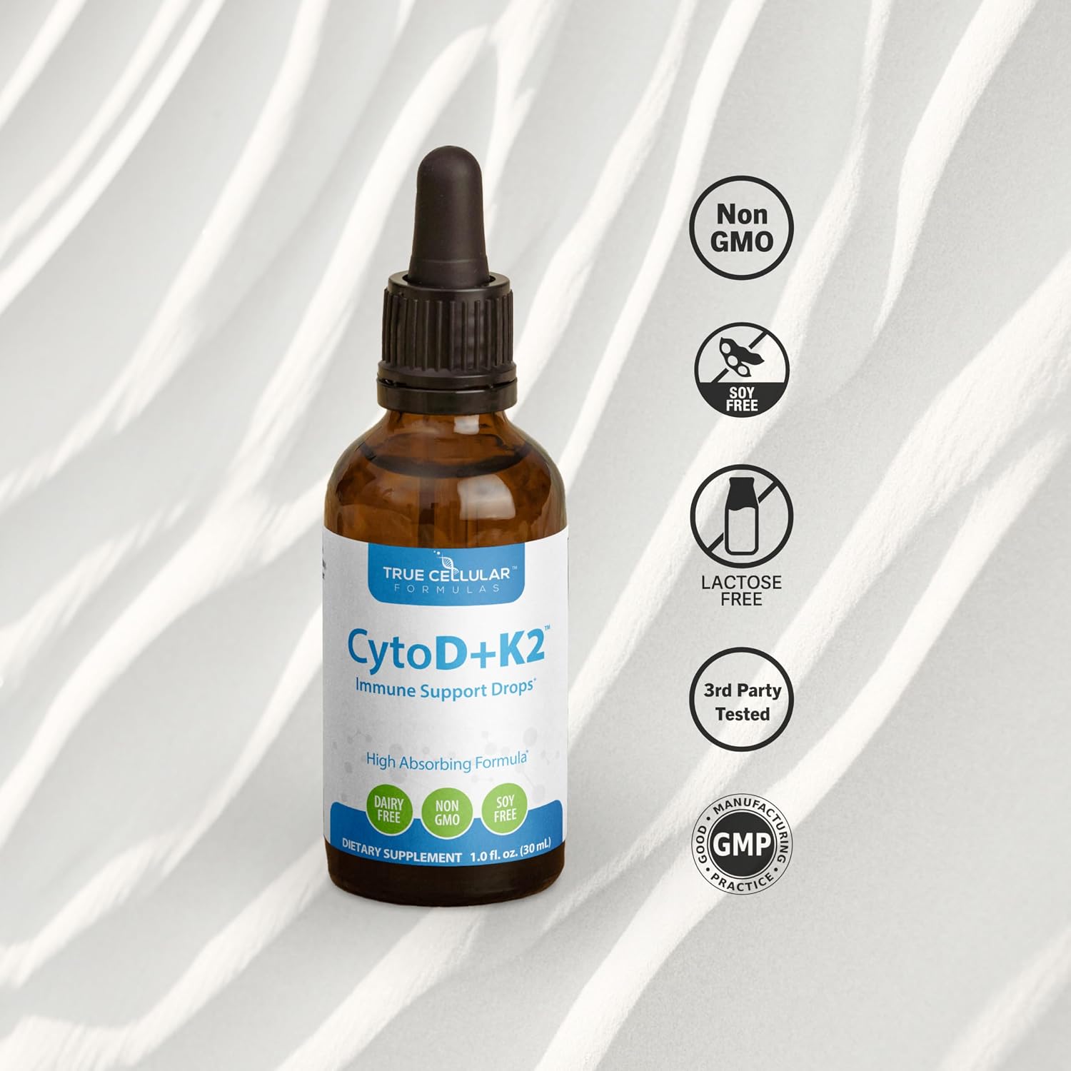 True Cellular Formulae Vitamin D3 2200 IU + K2 MK-7 Liquid Drops - görsel 4
