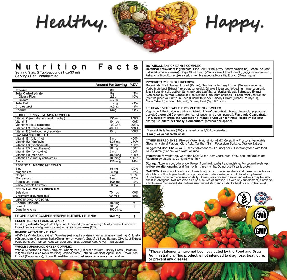 LiquiVive Mega Nutrition Liquid Multivitamin - Vegan, Non-GMO, Gluten-Free, 946 ml - görsel 5