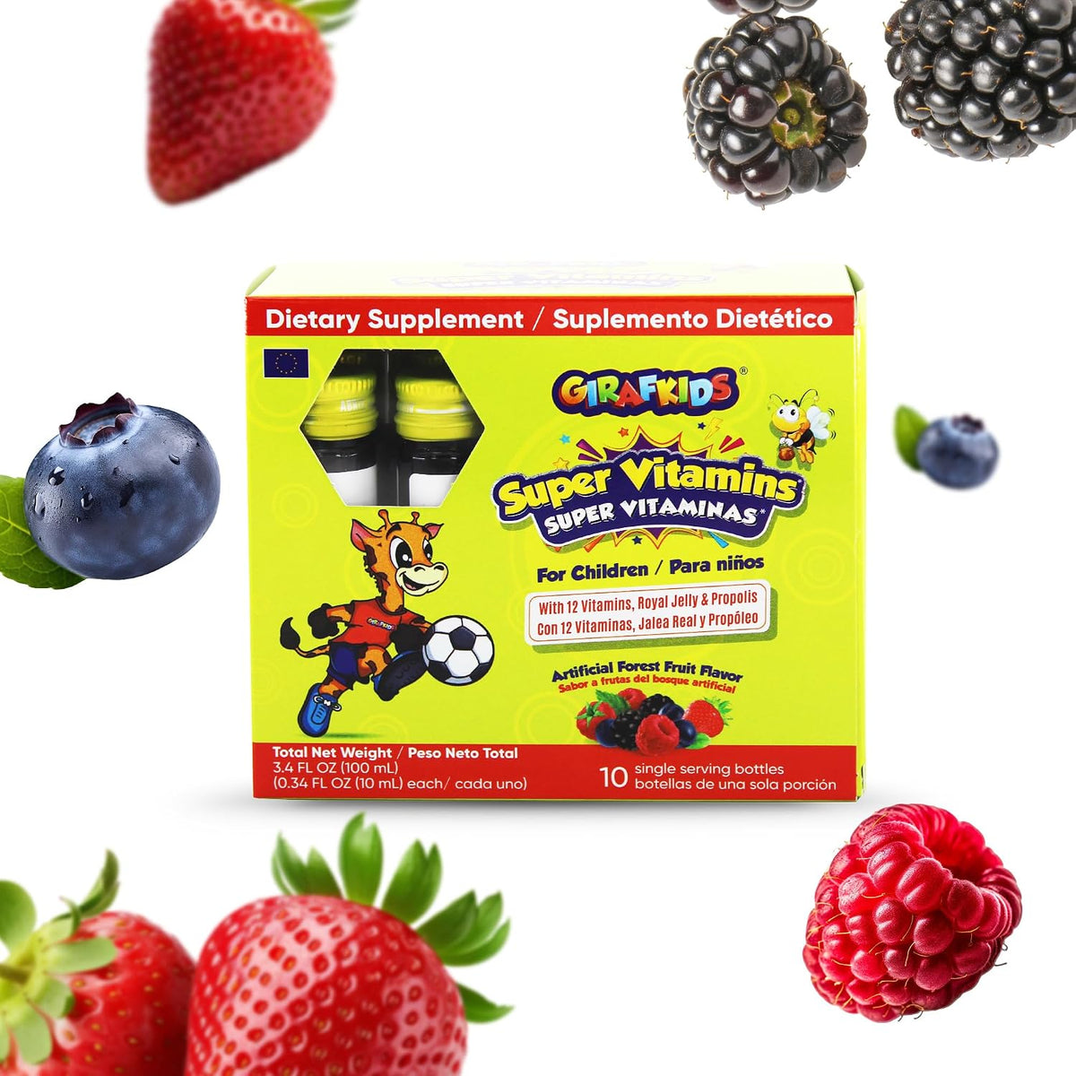 GirafKids Super Vitamins for Children - Liquid Multivitamin with Royal Jelly and Propolis (10 Vials) - görsel 5