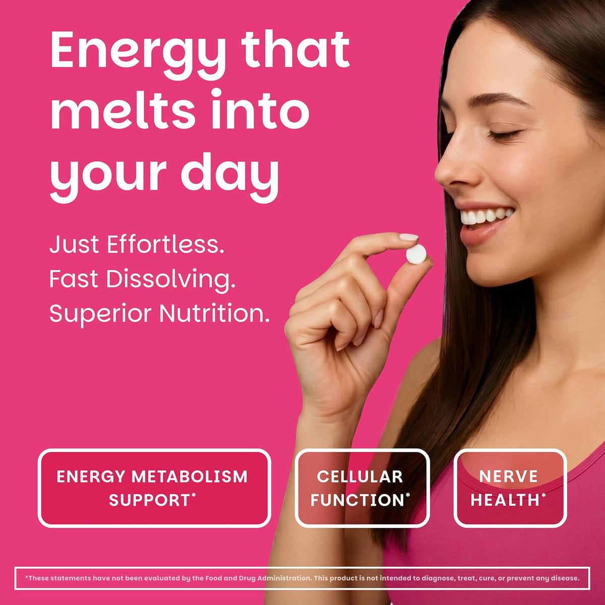 EZ Melts Dissolvable Vitamin B1 25 mg - Thiamin Supplement for Energy, Stress & Cellular Support - No Artificial Flavours - Non-GMO & Vegan - Cherry Burst - 90 Dissolvable Tablets (45 Servings) - görsel 2