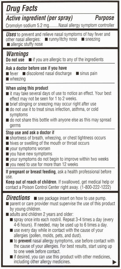 NasalCrom Nasal Spray Allergy Symptom Controller – 200 Sprays (26 ml, Pack of 2)