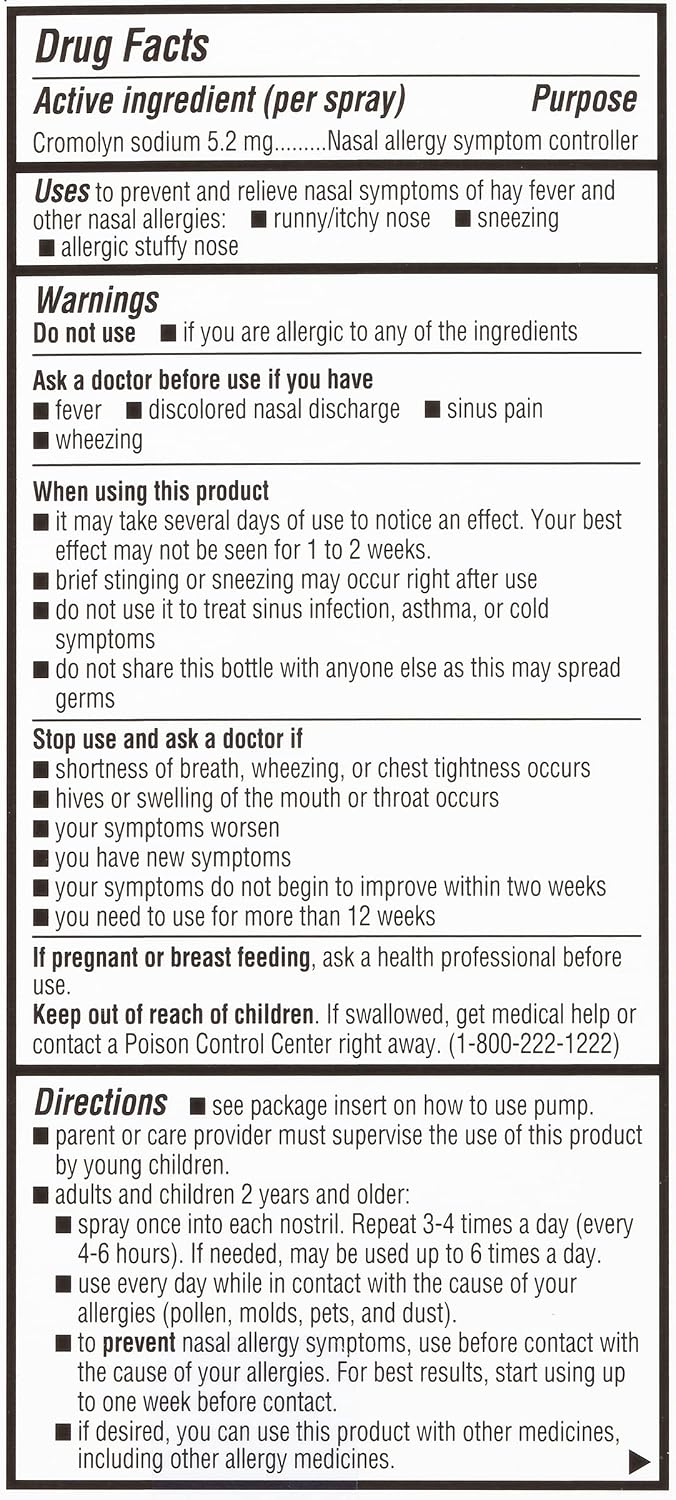 NasalCrom Nasal Spray Allergy Symptom Controller, 26 ml (2 Pack) - görsel 7