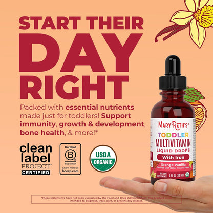 MaryRuth's Organic Toddler Multivitamin with Iron - Liquid Drops (30 ml)