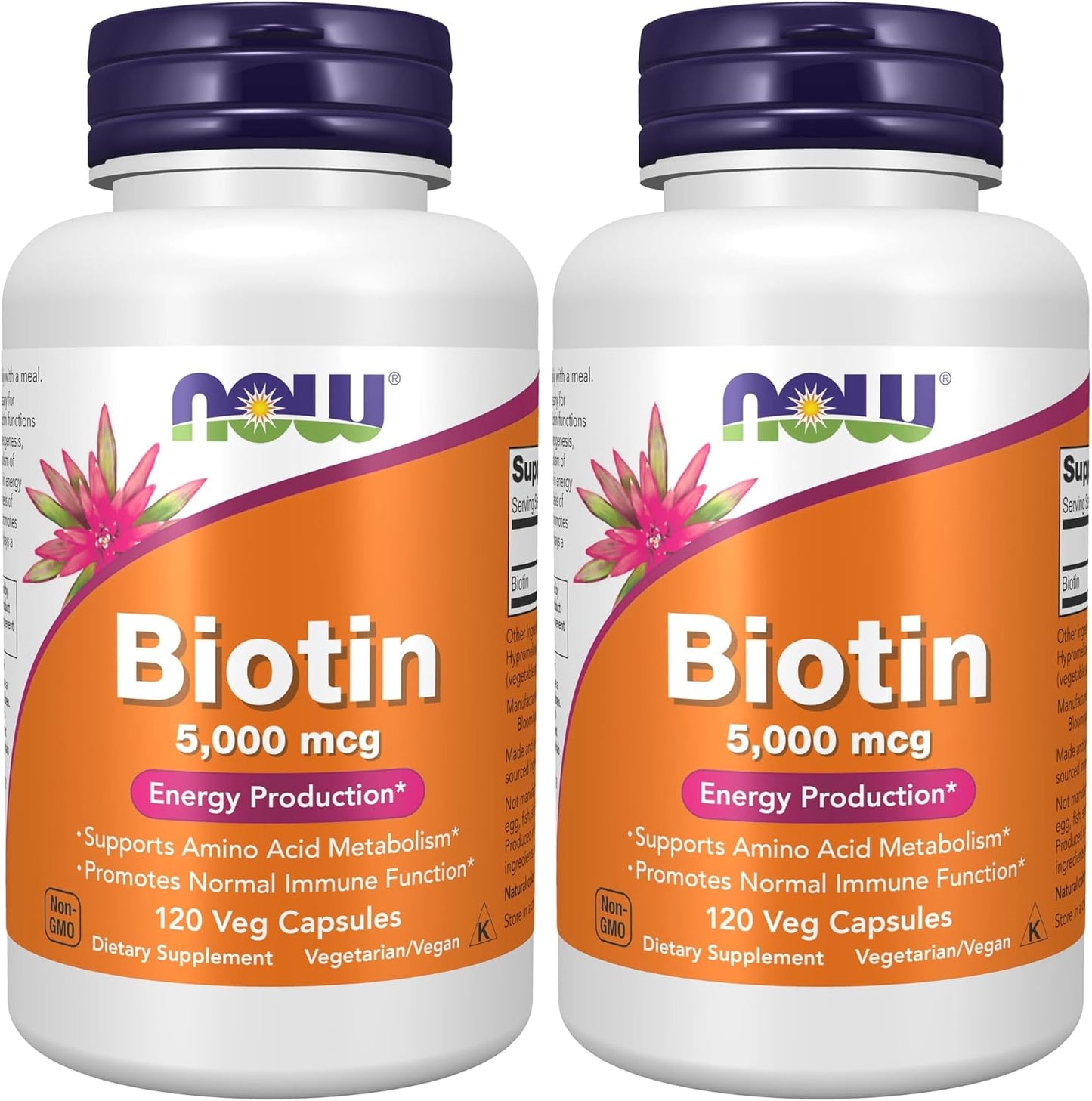 NOW Foods Biotin 5,000 mcg - 60 Veg Capsules - görsel 10