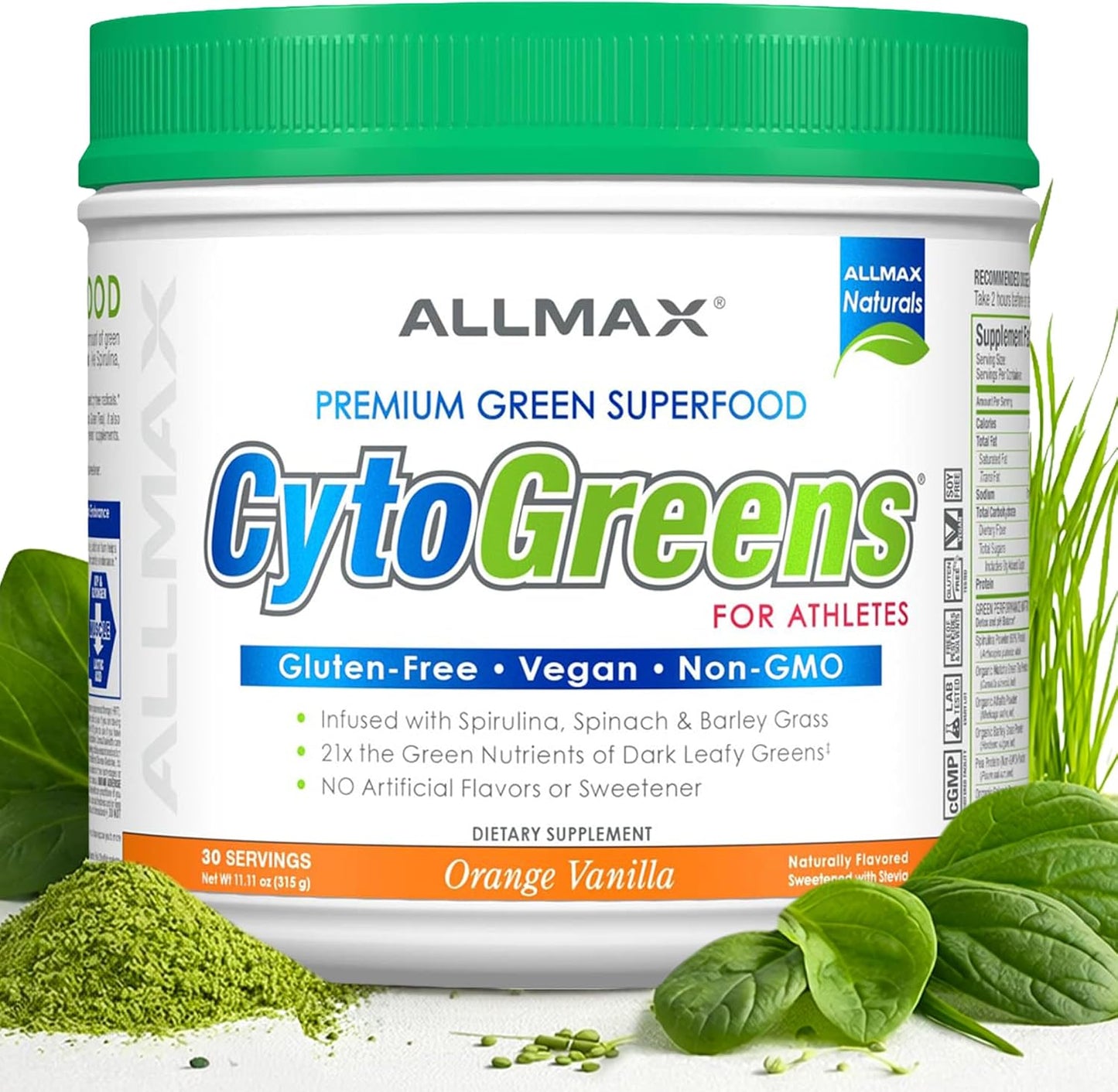 ALLMAX CytoGreens Super Greens Powder, Chocolate, 14 Servings - görsel 6