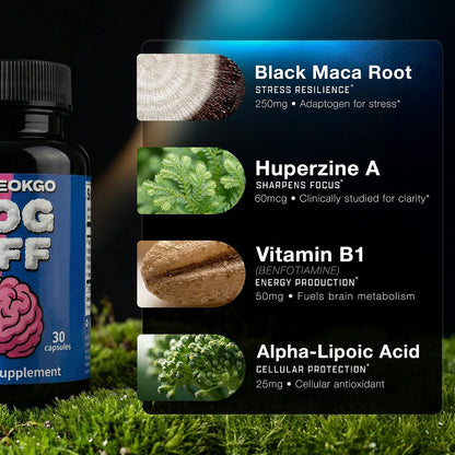 FOG OFF Brain Fog Supplement – Focus Capsules for Memory, Clarity & Energy