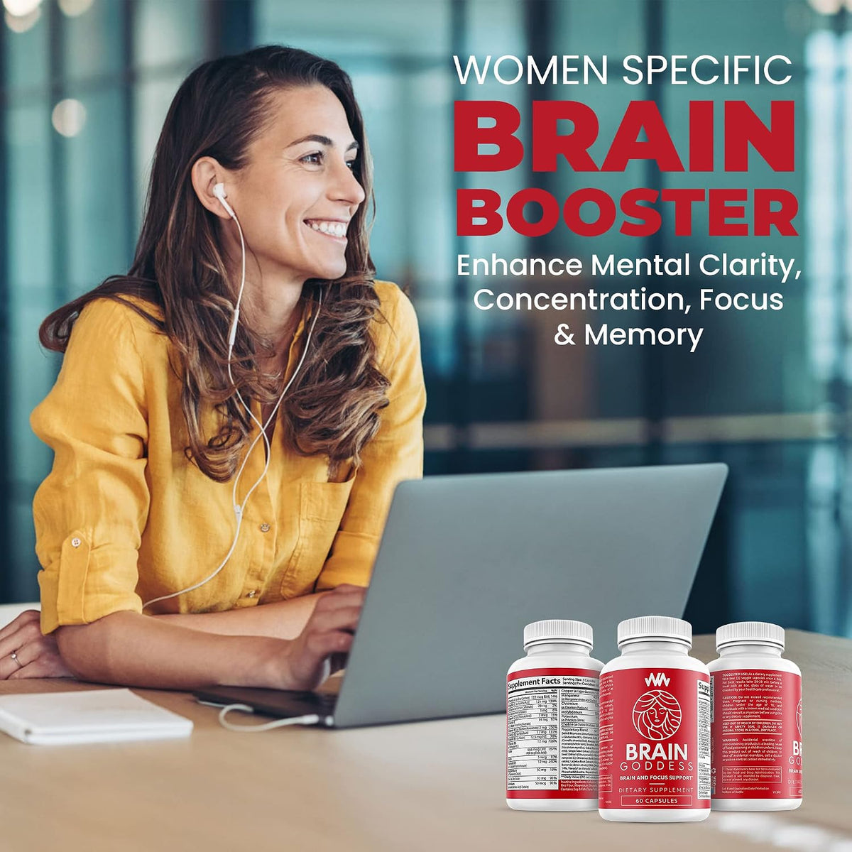 Warped Wellness Brain Goddess | Women's Brain Supplement for Memory and Focus - görsel 4