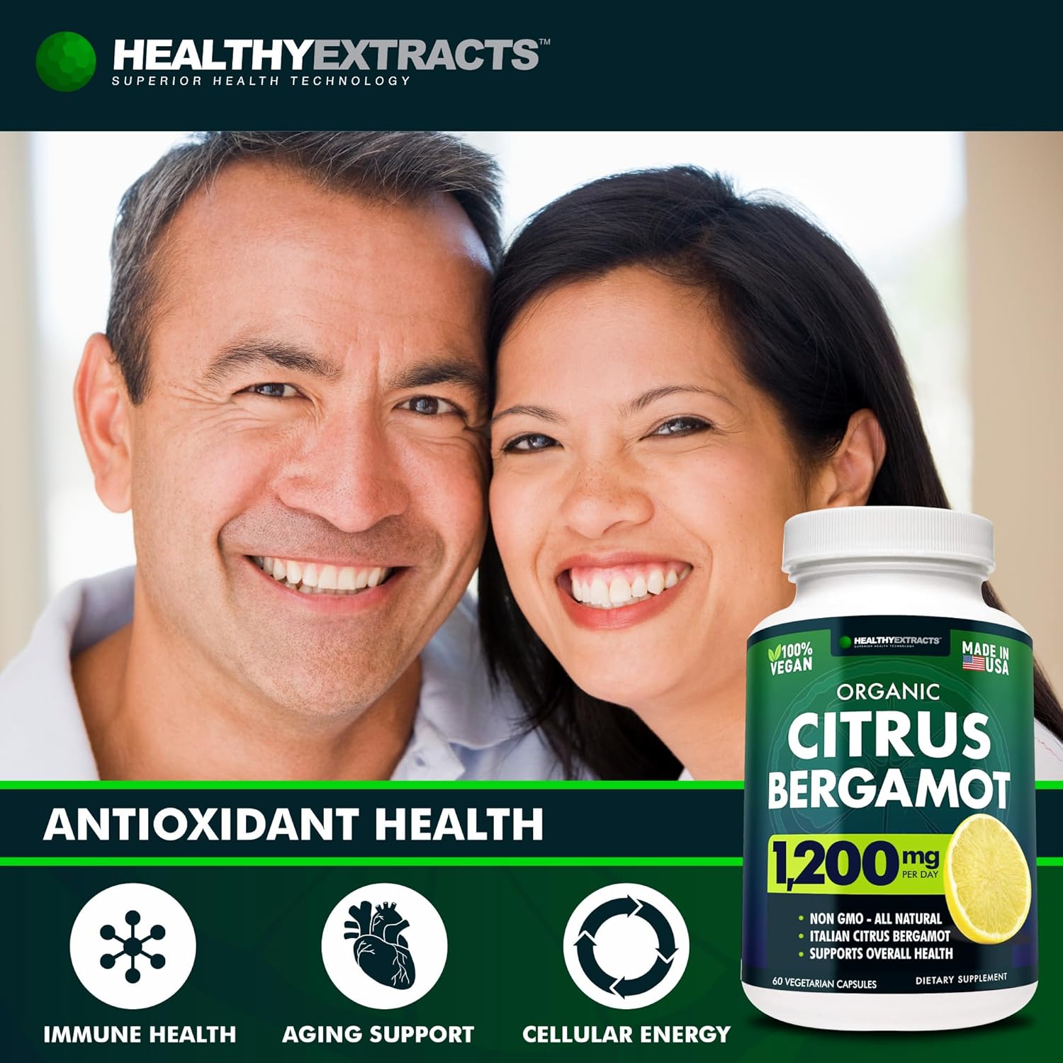 Citrus Bergamot Supplement – 150:1 Extract, 1200mg, 70% Polyphenols, Italian Sourced, 60 Capsules - görsel 3