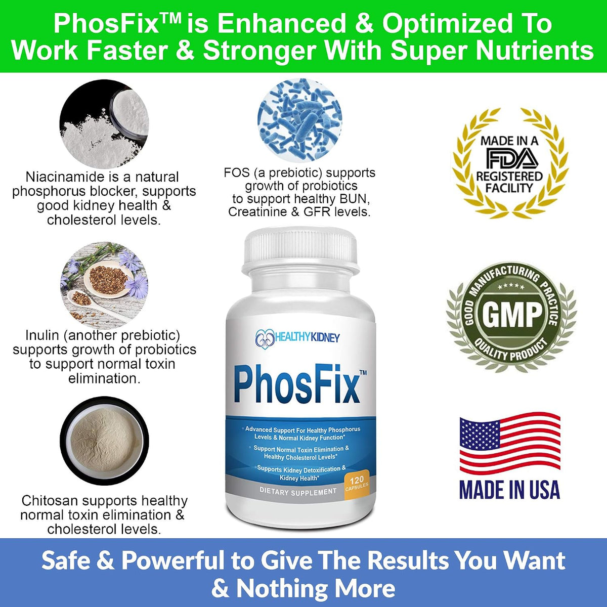 PhosFix 120 Capsules - Phosphorus Binder – Niacinamide (Vitamin B3): A water-soluble vitamin that contributes to – Image 2