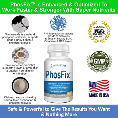 PhosFix 120 Capsules - Phosphorus Binder – Niacinamide (Vitamin B3): A water-soluble vitamin that contributes to – Image 2