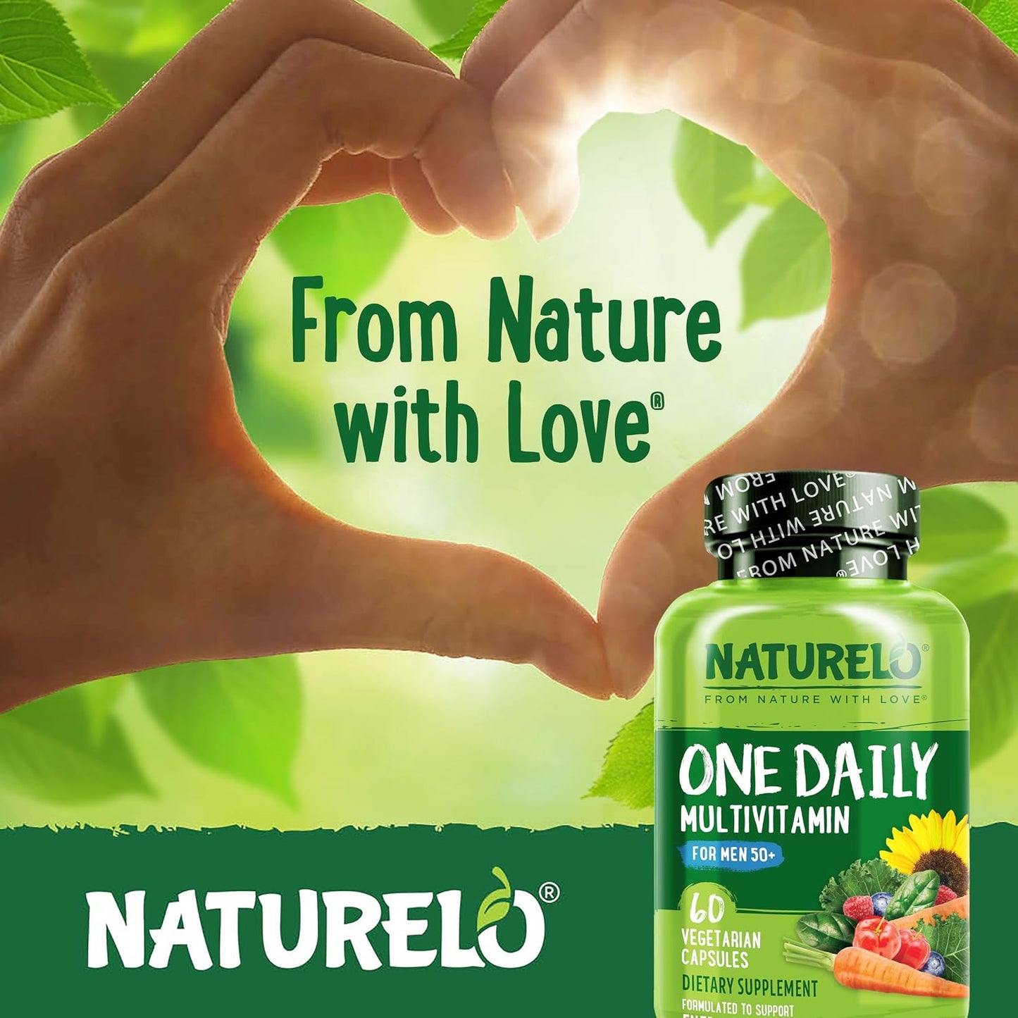 NATURELO Men's Multivitamin for Men 50+ – One Daily with Organic Whole Foods, 60 Capsules - görsel 7