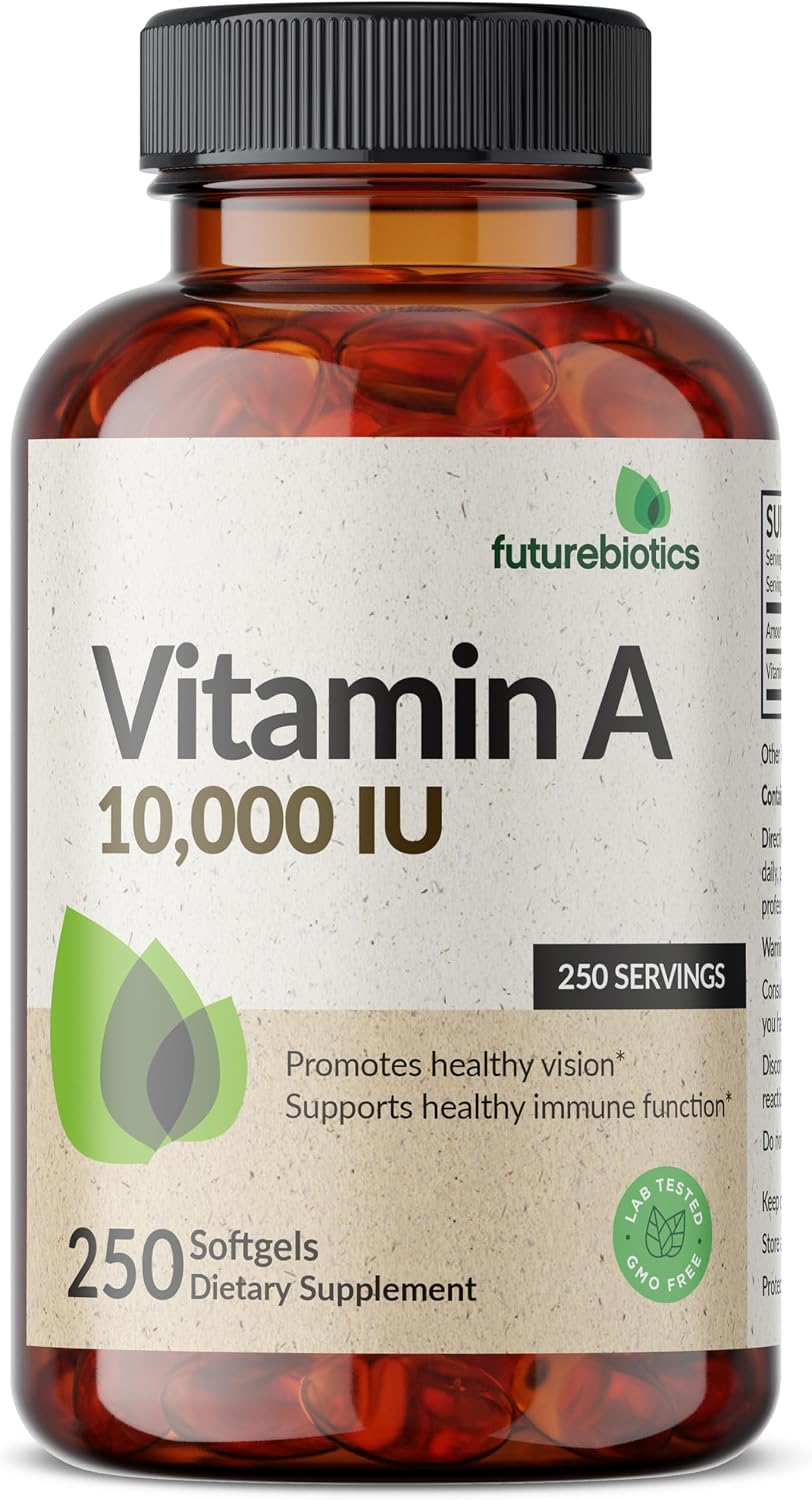 Futurebiotics Vitamin A 10,000 IU - Non-GMO, 250 Softgels - görsel 3