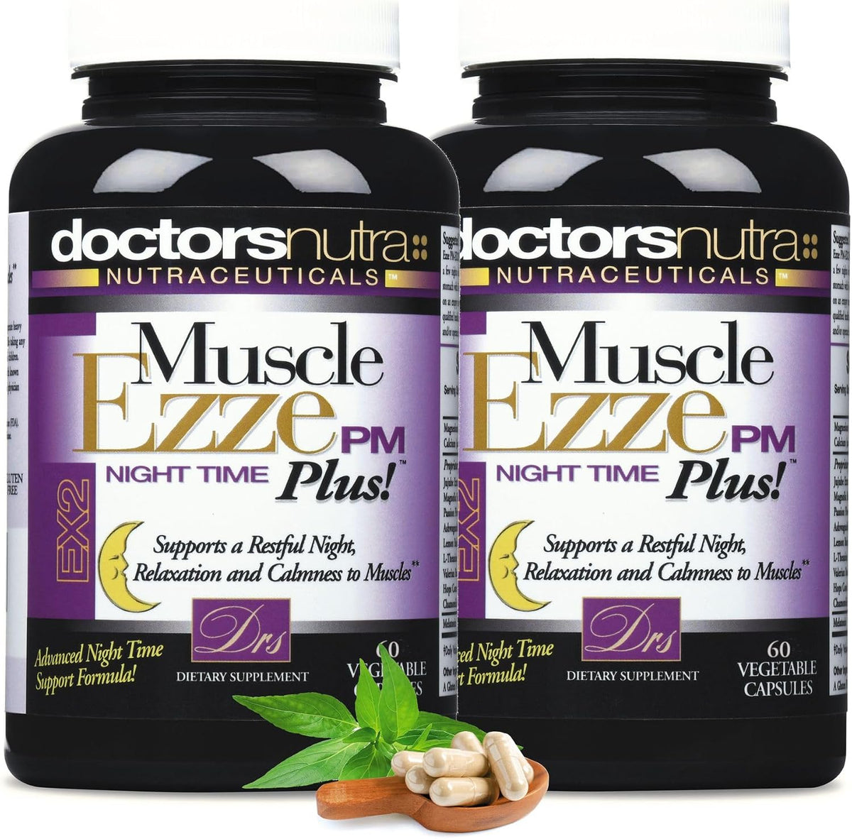 Doctors Nutra Muscle Ezze PM Plus Night Time Capsules (Pack of 2) – Nighttime Undertake – Gluten-free – 120 Capsules - görsel 1