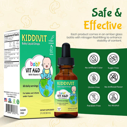 Kiddivit Baby Vitamin A & D Liquid Drops with Vitamin E