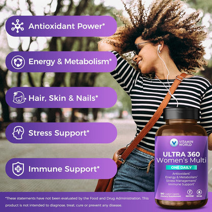 Vitamin World Ultra 360 Women's Multivitamin Once Daily, 90 Caplets