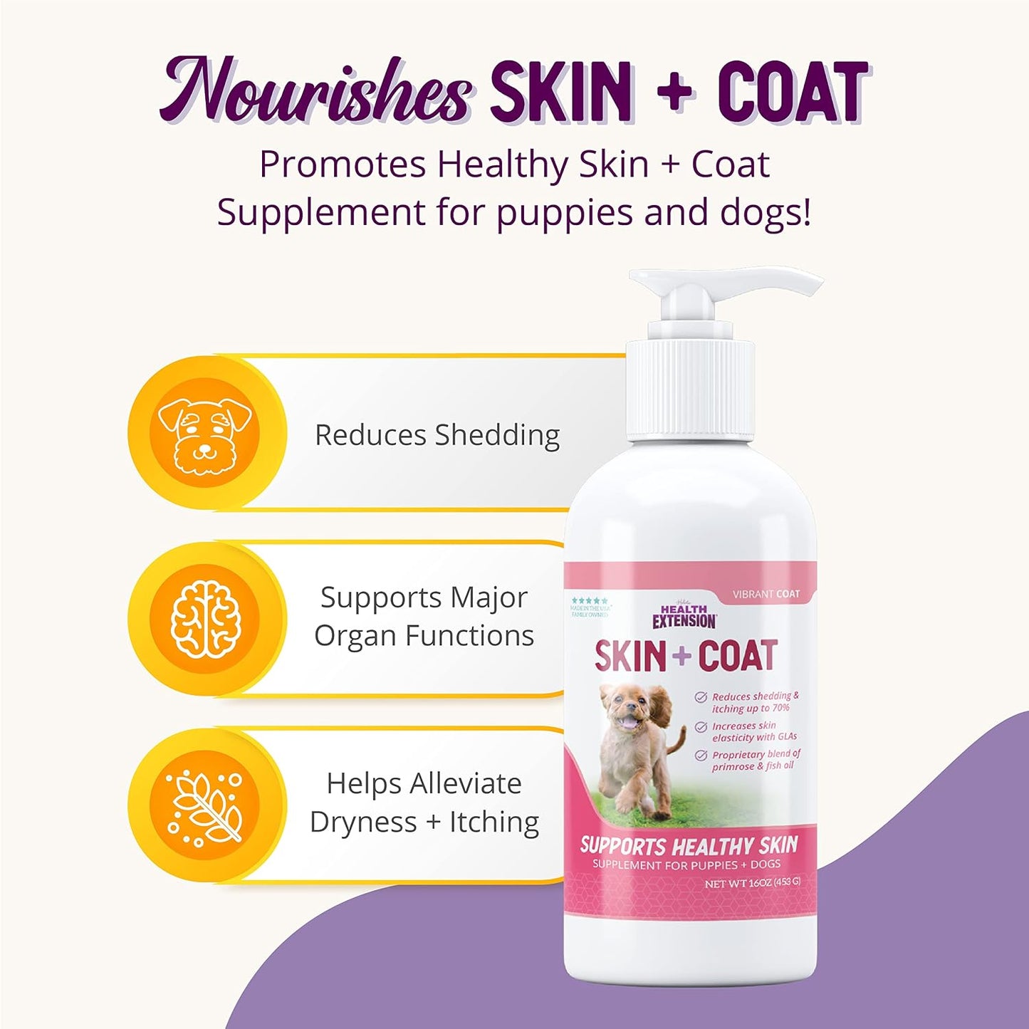 Health Extension Skin & Coat Supplement for Dogs and Puppies, 473 ml - görsel 4