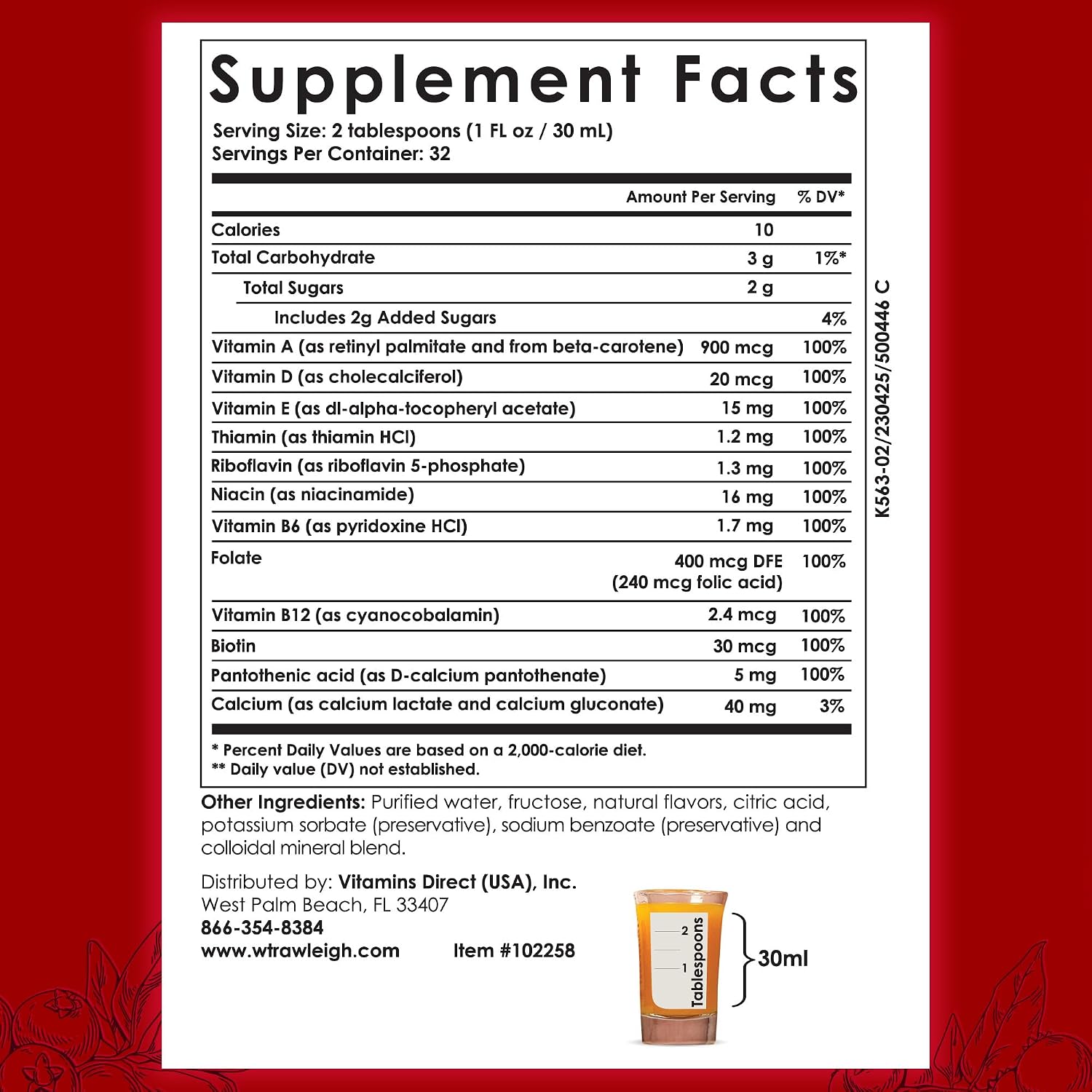 Rawleigh Power Nutrient Liquid Multivitamin – Daily Vitamin & Trace Mineral Supplement, Cranberry Flavour, 946 ml - görsel 7