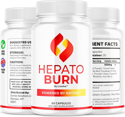 Hepato Burn (2 Pack) - 120 Capsules - Liver and Metabolism support Supplement | LIVORKA