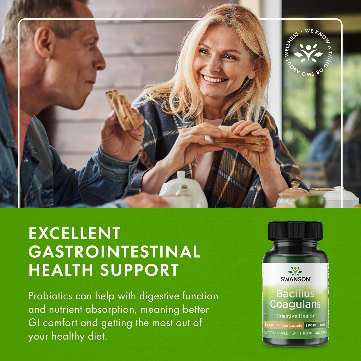 Swanson Bacillus Coagulans Spore-Form Probiotic - 6 Billion CFU, 60 Vegan Capsules - görsel 6