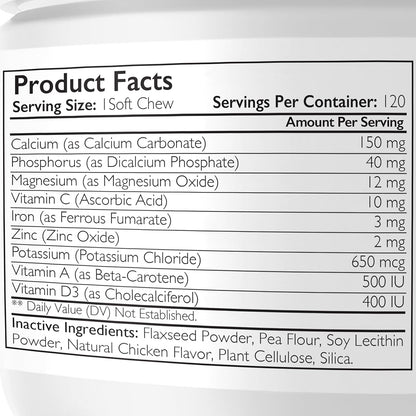 Nutrition Strength Vitamins for Nursing Dogs to Support Lactation and Post-Natal Recovery, Promote Milk Quality and Healthy Puppies with Calcium, Phosphorus, Magnesium and Zinc, 120 Soft Chews