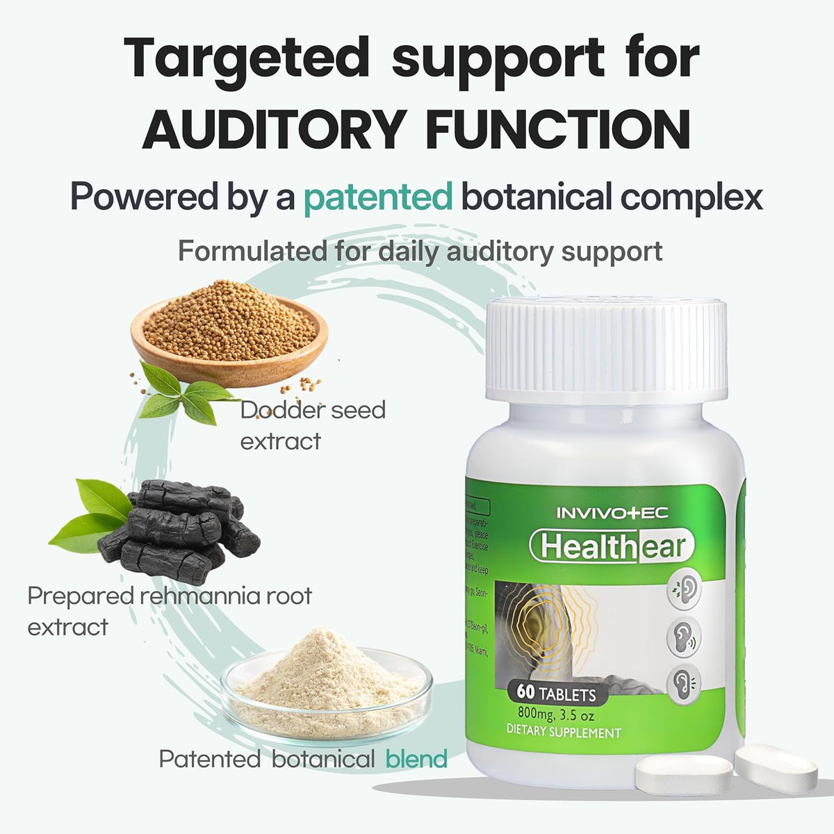 Hearing Support Supplement for Clarity & Ear Health with Magnesium, B6 & Patented Botanical Complex | 60 Tablets - görsel 4