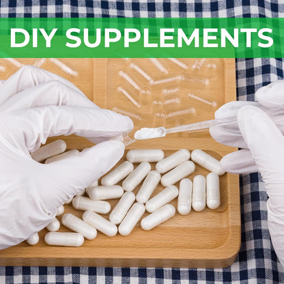 Size 3 Empty Vegetarian Capsules (100 Count) with 2 Micro Lab Spoons - Clear Fillable Veggie Pill Capsules