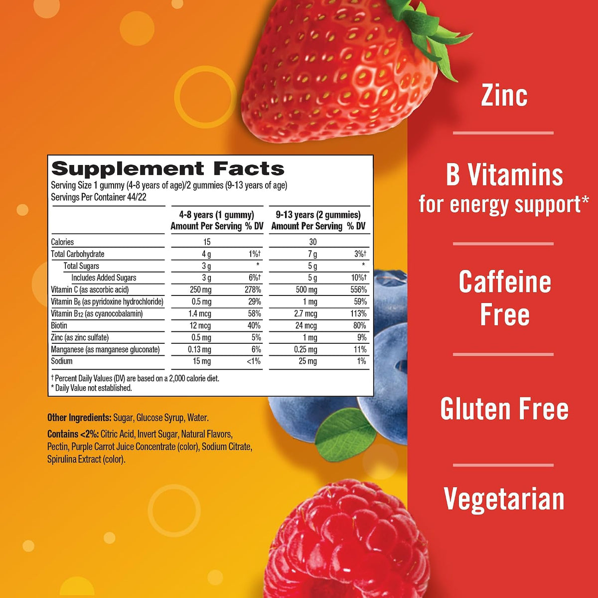 Emergen-C Kidz Daily Immune Support Gummies, Berry Bash – 44 Count - görsel 6