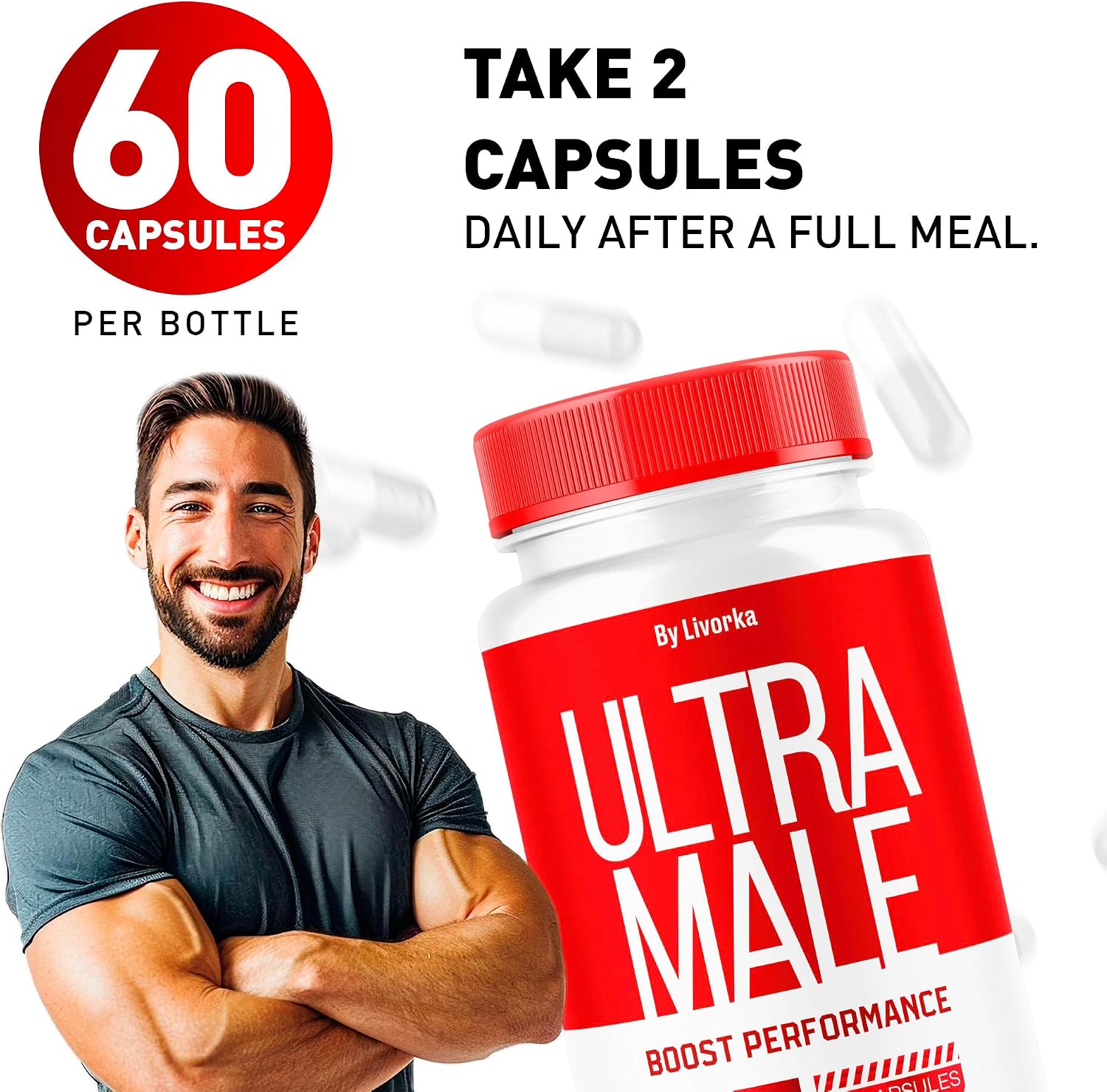 UltraMalePills, UltraMaleCapsules Advanced Formula, 60 Capsules for 1 Month - görsel 4