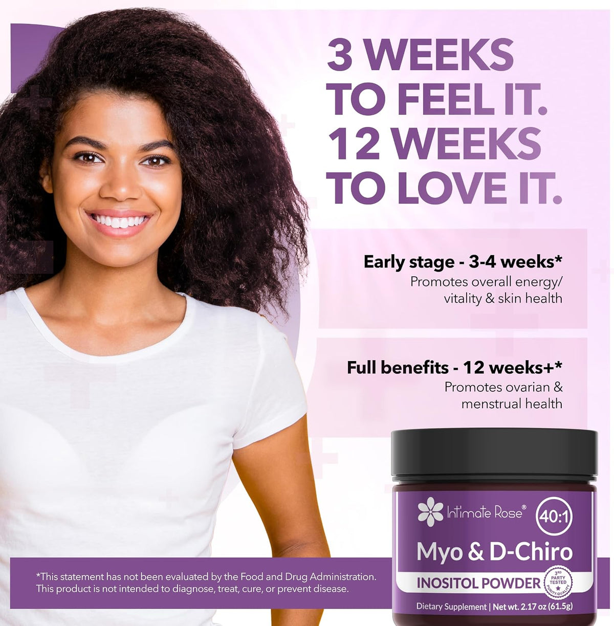 Intimate Rose Inositol Powder for Women - 40:1 Ratio Myo-Inositol & D-Chiro Inositol - görsel 4