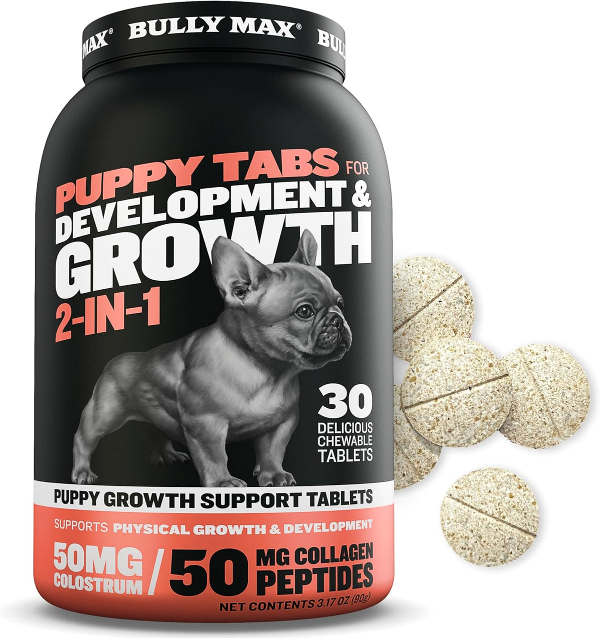 Bully Max 2-in-1 Puppy Vitamins - 30 Chewable Tablets for Growth and Development - görsel 1