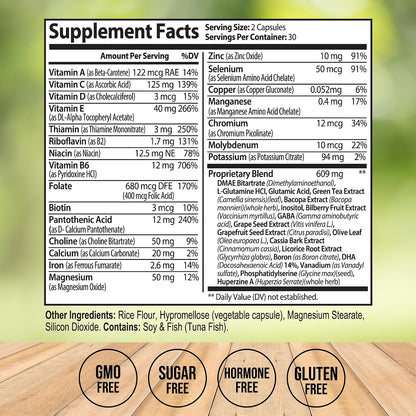 Neuro Plus Brain Supplement - Nootropic for Memory, Focus & Clarity - 60 Capsules
