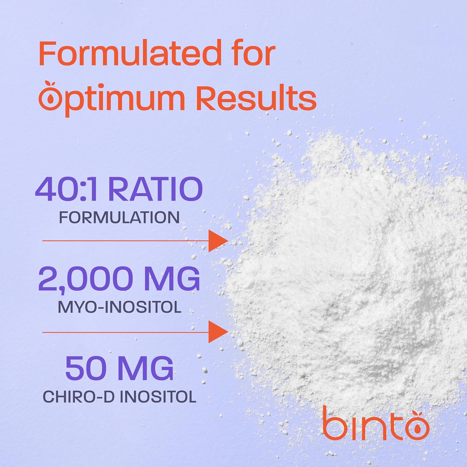 Binto Inositol Powder Mix – 60-Day Supply – 40:1 Myo and D-Chiro Inositol – Supports Hormone Balance and Ovulation – Preservative-Free - görsel 3