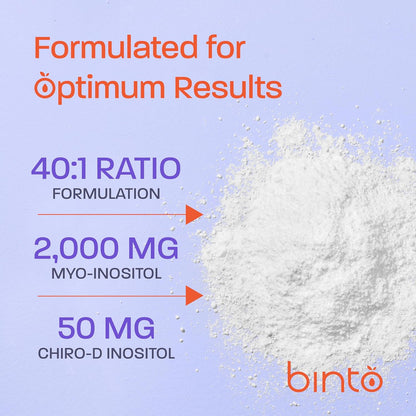 Binto Inositol Powder Mix – 60-Day Supply – 40:1 Myo and D-Chiro Inositol – Supports Hormone Balance and Ovulation – Preservative-Free