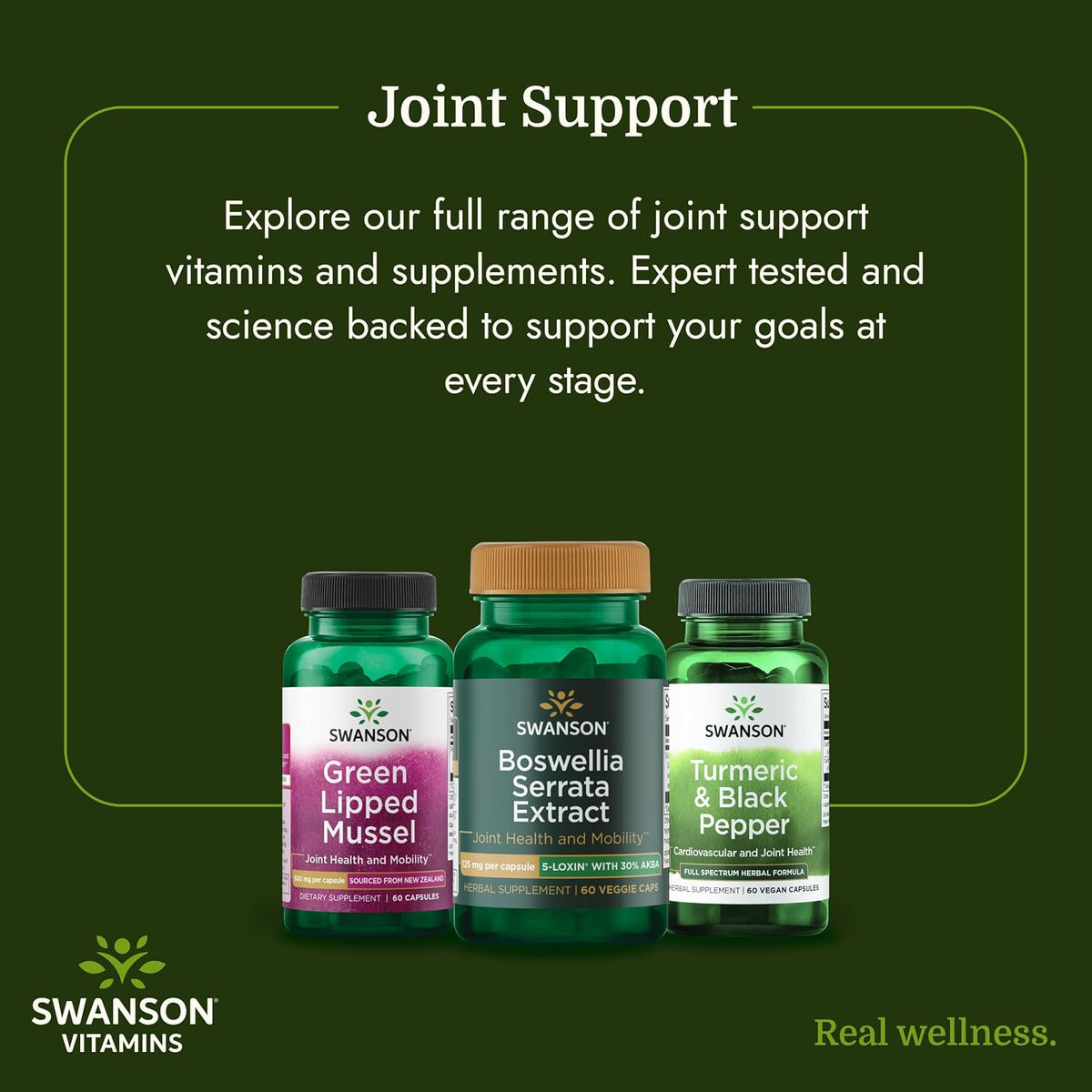 Swanson Boswellia Serrata Extract – Herbal Supplement for Joint Support, Mobility & Flexibility* – 5-LOXIN Standardised – Non-GMO – 60 Vegetarian Capsules - görsel 6