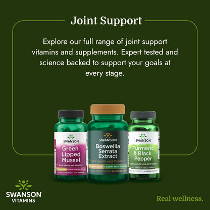 Swanson Boswellia Serrata Extract – Herbal Supplement for Joint Support, Mobility & Flexibility* – 5-LOXIN Standardised – Non-GMO – 60 Vegetarian Capsules