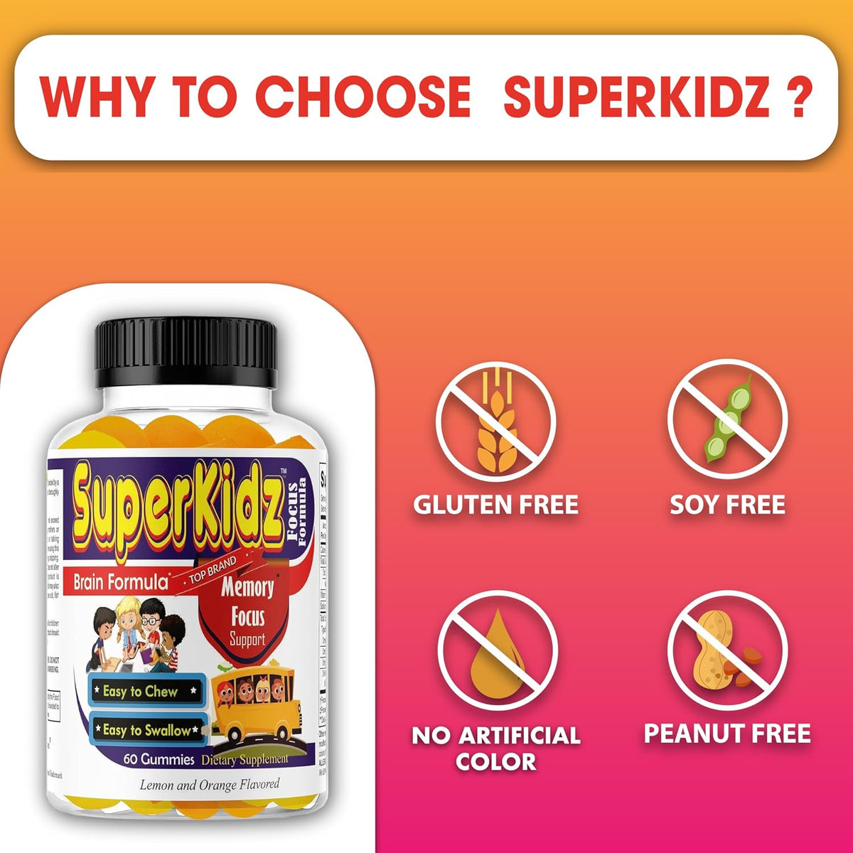 Superkids Kids Focus Gummies with Omega-3 DHA – 60 Gummies - görsel 6