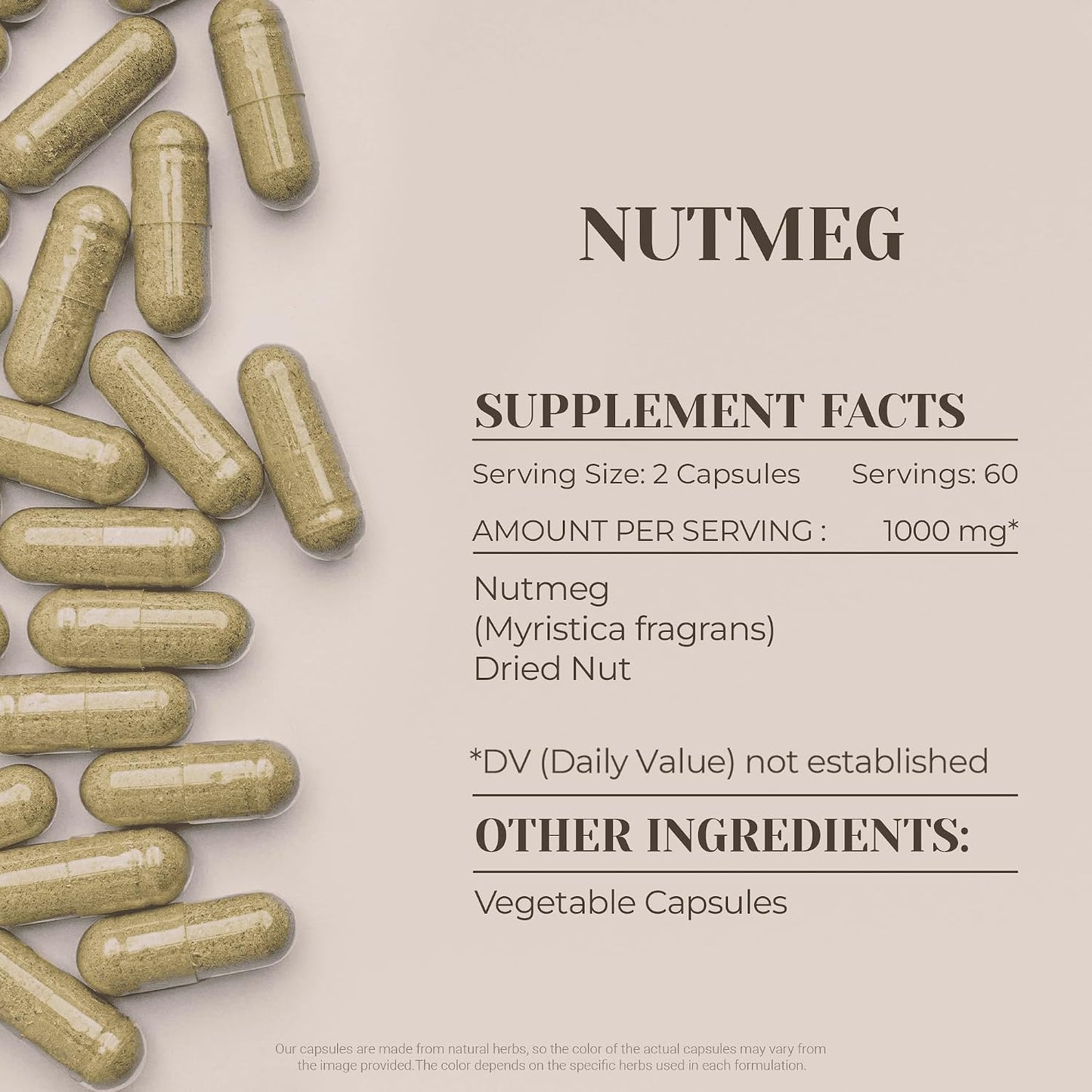 Garden Organics Nutmeg 120 Capsules | High Potency Herbal Food Supplement | Vegetable Capsules - görsel 3