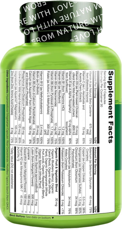 NATURELO Teen Multivitamin for Boys - Wholefood Supplement with Plant Extracts - Non-GM, Vegan - 60 Capsules (Pack of 2) – Image 8