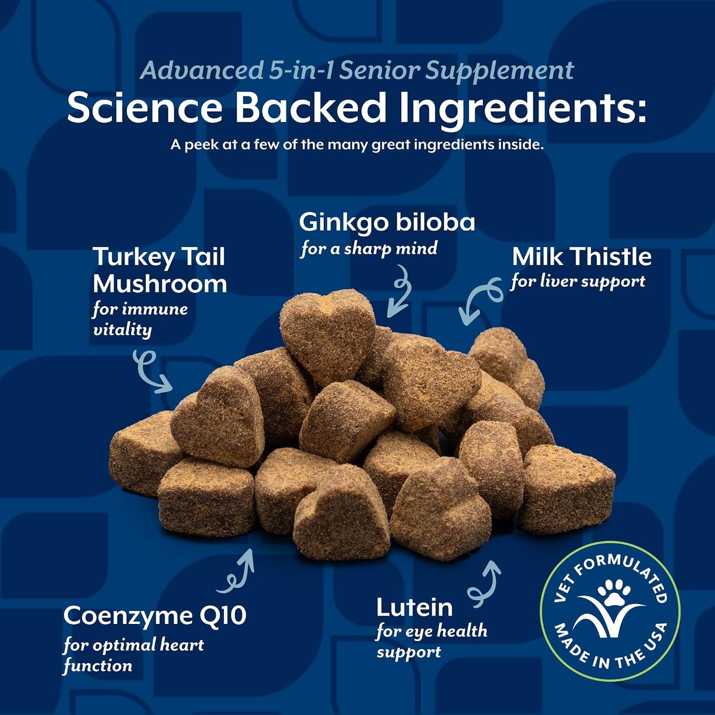 NaturVet Senior Advanced 5-in-1 Support Dog Supplement, 60 Chews - görsel 5