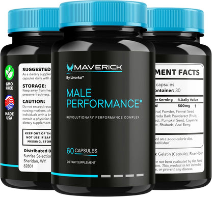 Maverick Capsules – Official Maverick Supplement for Men, Advanced Formula for Stamina, Vitality & Wellness, All Natural, 120 Capsules (2 Pack)