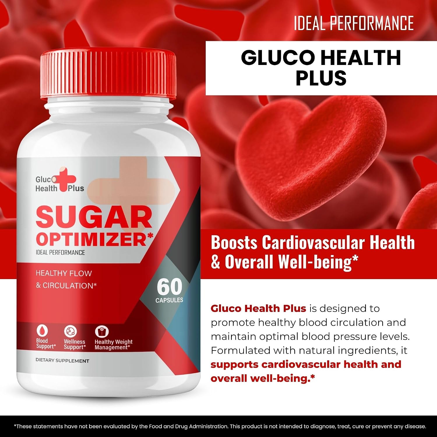 Gluco Health Plus Blood Formula Support Supplement Capsules, Official GlucoHealth Blood Pills, Premium Formula for Healthy Circulation & Stable Levels, All Natural Health Support Reviews (2 Pack) - görsel 4