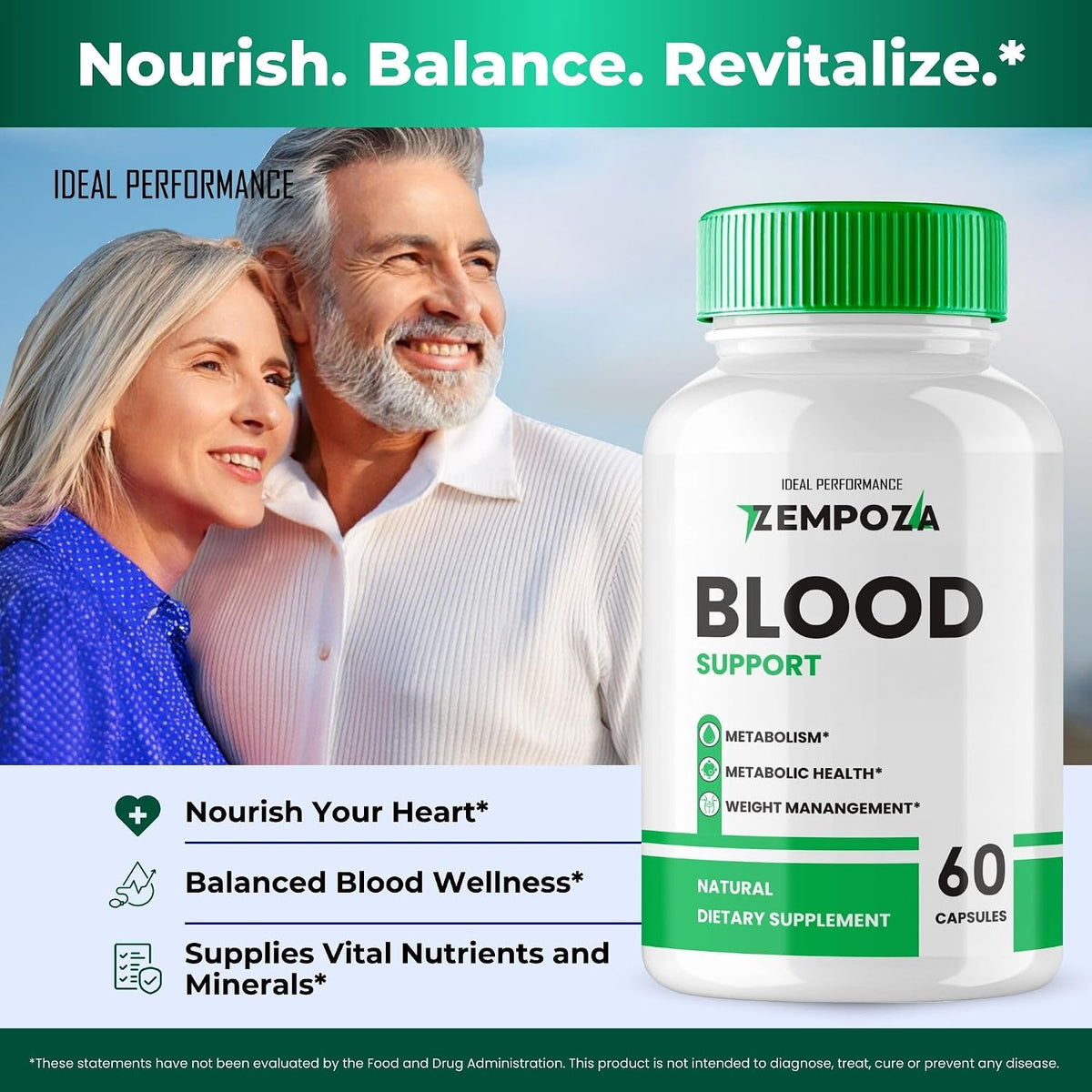 Zempoza Blood Formula Food Supplement Capsules - Maximum Strength with Vitamin C, Zinc & Cinnamon (Pack of 5) - görsel 5