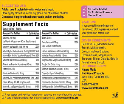 Nature Made Multi for Her 50+ Vitamin and Mineral Tablets, 360 Tablets (4 Bottles of 90)