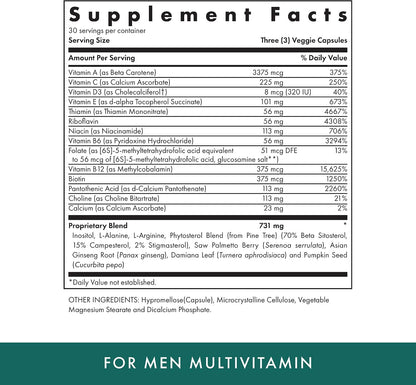 Michael's Naturopathic Programmes For Men - Daily Multivitamin with Prostate Support - 90 Vegetarian Capsules - Kosher