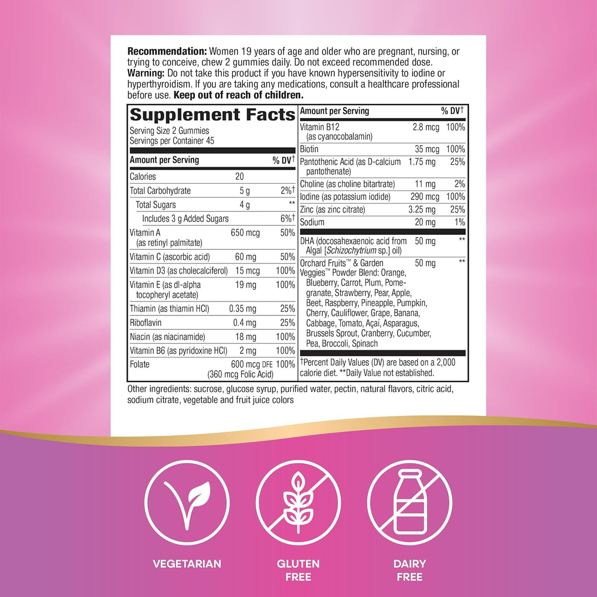 Nature's Way Alive! Gummy Prenatal Vitamins, 90 Gummies – Plant-Based DHA, Vegetarian, Gluten-free - görsel 5